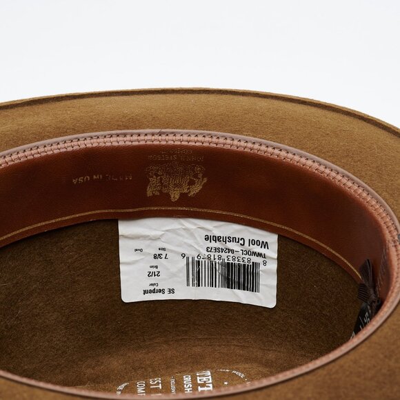 Stetson crushable wool hat in brown (size 7 ⅜") - Picture 7 of 9